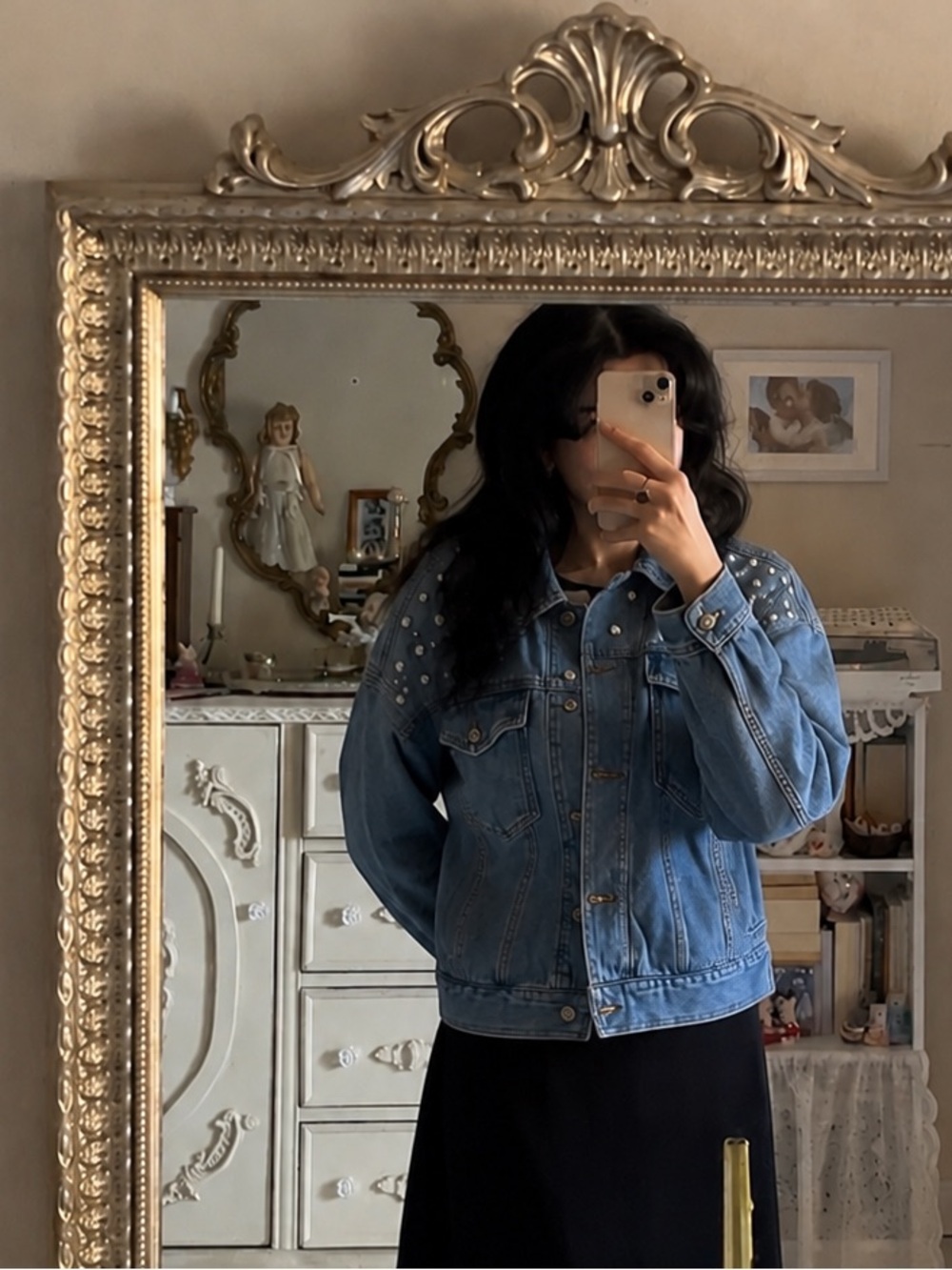 Forever 21 Blue Denim Jacket with Silver Studs